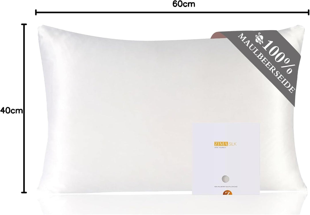 ZIMASILK Kissenbezug aus 100% Seide für Haare und Haut. Doppelseitige 19 Momme Reine Maulbeerseide K