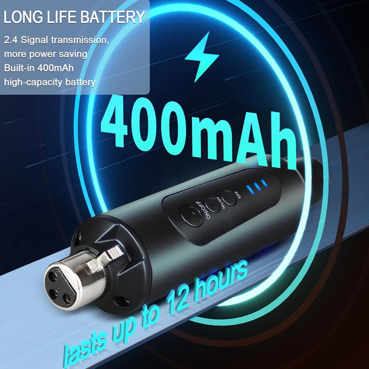 Depusheng S5 kabelloser Gitarren sender Empfänger mit 2 kabellosen XLR Sendern und 1 Empfänger, Mit