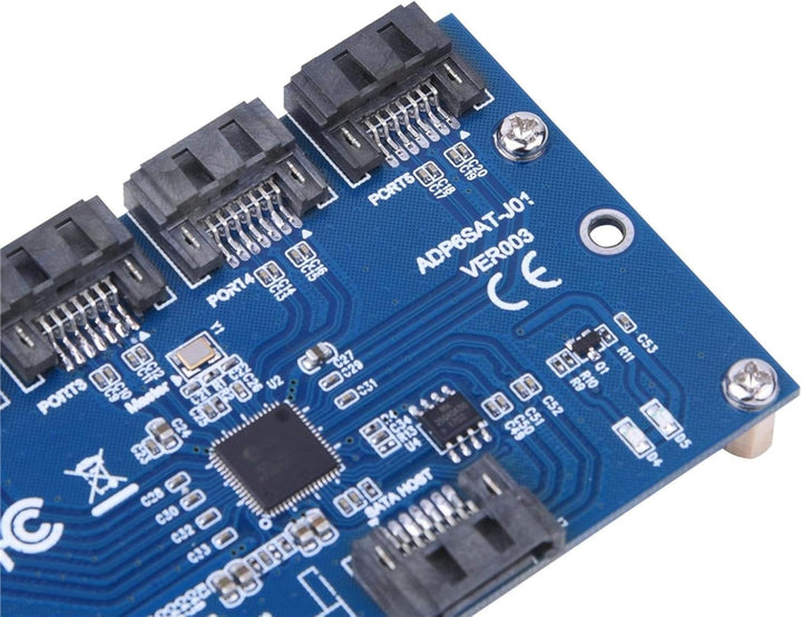 Sata-Adapterkarte, Sata-Riser-Karten-Hub 5 SATA-Port-Multiplie-Unterstützung Hot Swap