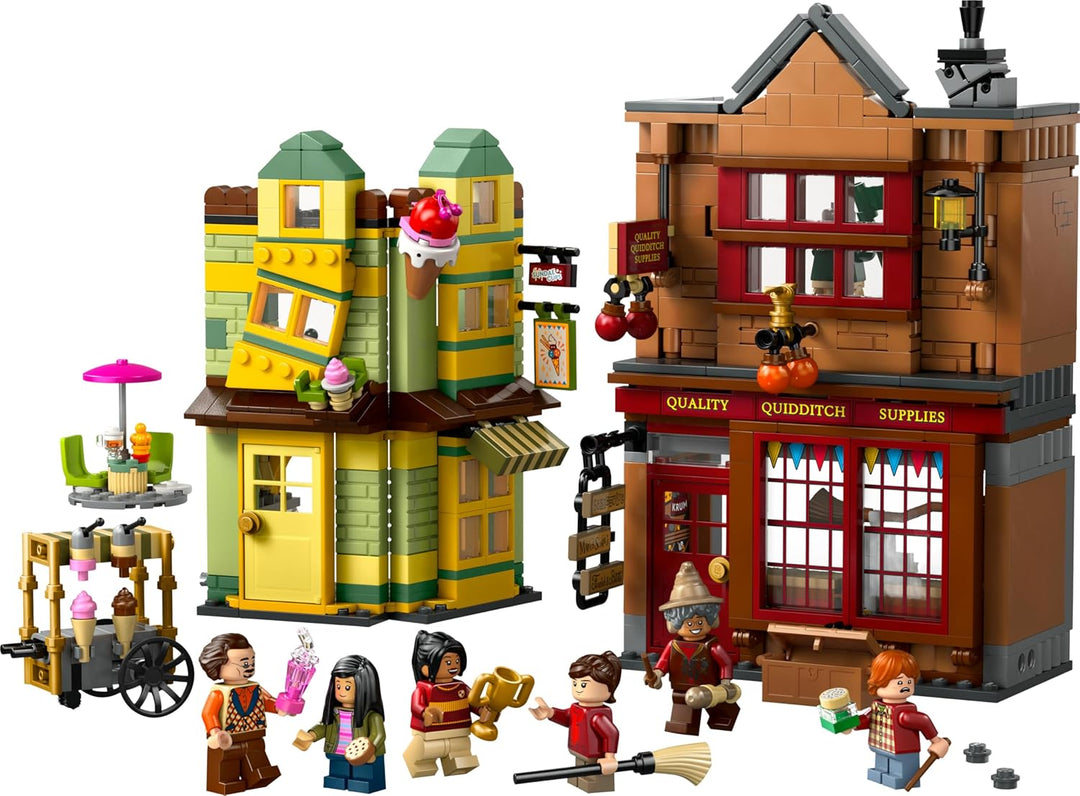 LEGO Harry Potter Qualität für Quidditch & Fortescues Eissalon - Set mit 2 Winkelgasse Läden, 6 Mini