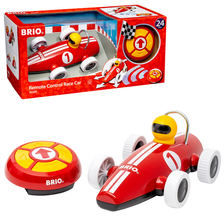 BRIO 30388 RC Rennwagen - Stylisher Rennwagen mit kindgerechter und intuitiver Fernbedienung - Empfo