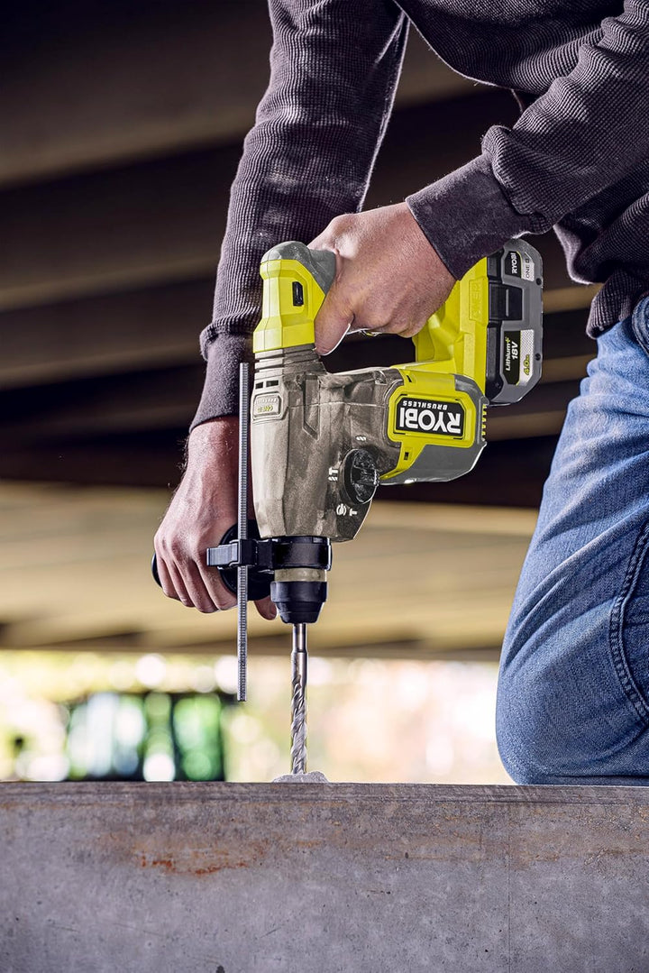RYOBI 18 V ONE+ Brushless Akku-SDS-Bohrhammer RSDS18BL-0, max. Schlagenergie 2,5 J, SDS-Plus, G5 Gri
