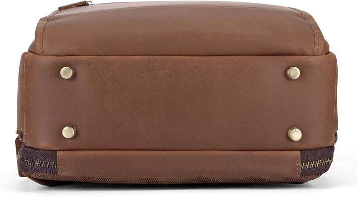 Tzowla Lederucksack Herren,Laptop Vintage Rucksack aus Echtleder für Damen mit USB-/Typ-C-Ladeanschl