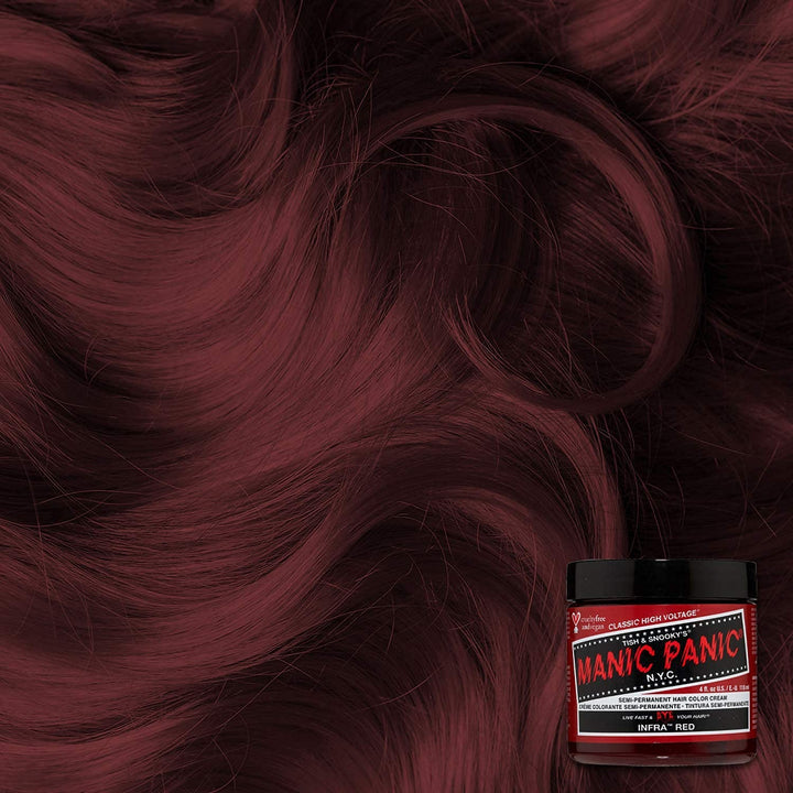 Manic Panic Infra Red Classic Creme, Vegan, Cruelty Free, Semi Permanent Hair Dye 3 x 118ml Infra Re