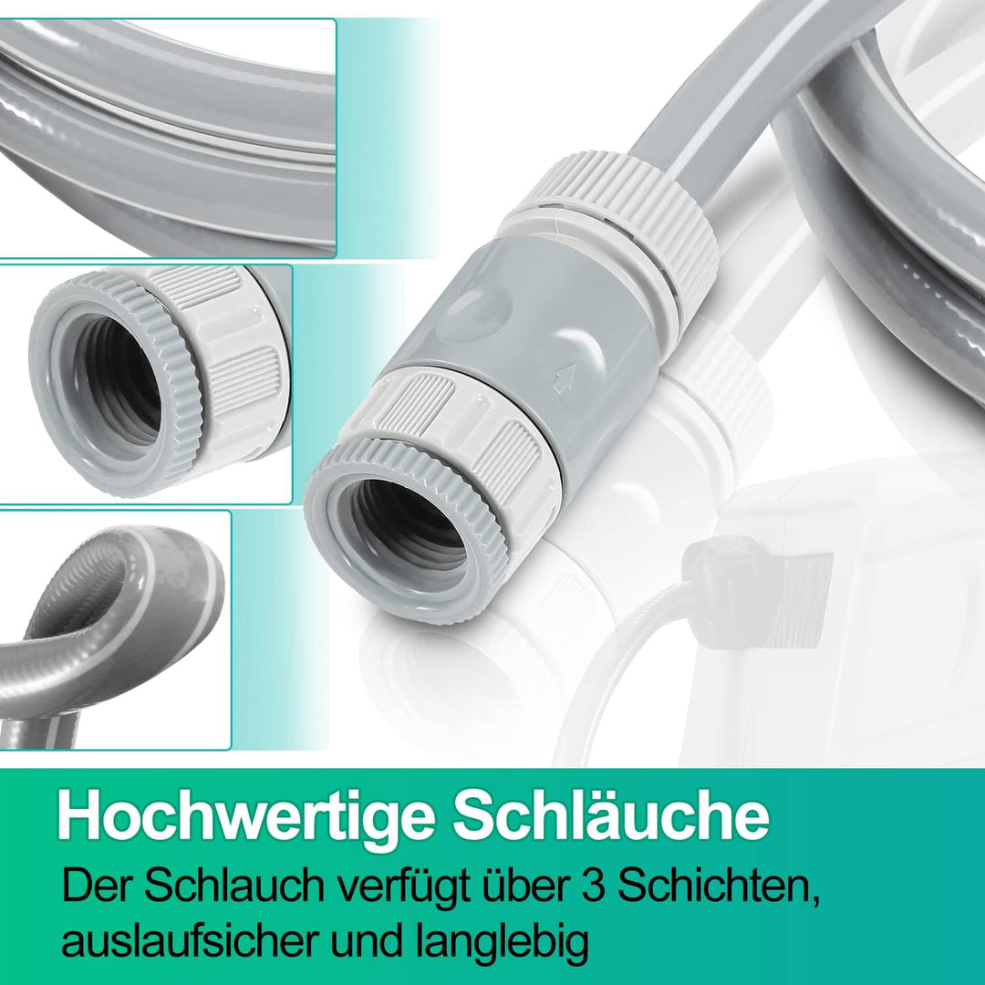 Versenkbarer Schlauchtrommel, 20+2m Schlauchaufroller Wasser mit Wandhalterung, Gartenschlauch autom