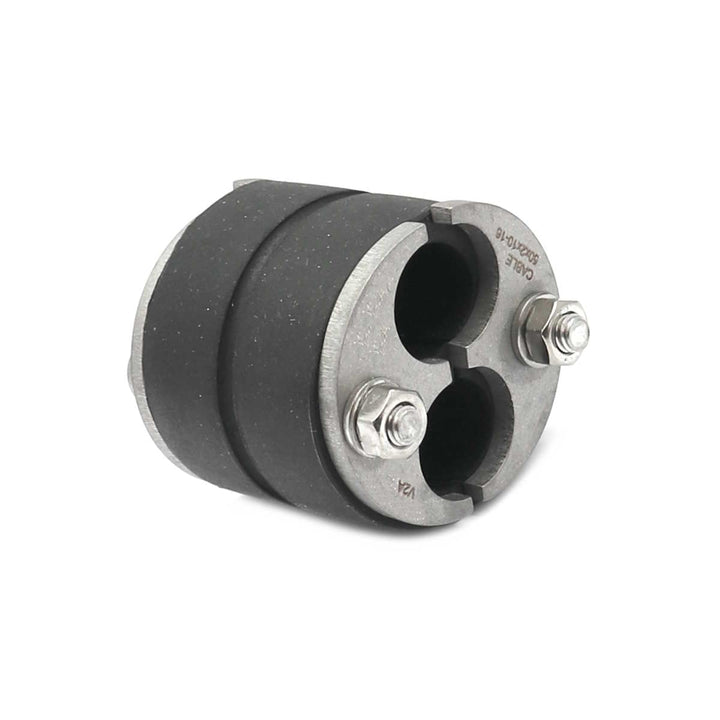 WITTKOWARE 50mm Mauerdurchführung (Ringraumdichtung), geteilt, 2-fach, für zwei Kabel/Rohre 10-16mm