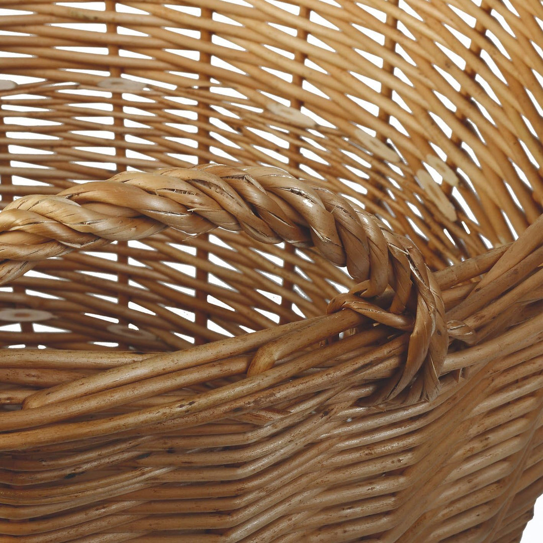WEIDENPROFI Weidenkorb, Erntekorb aus heller Weide, rund mit Henkel, ca. Ø 48 cm x 35 cm hoch