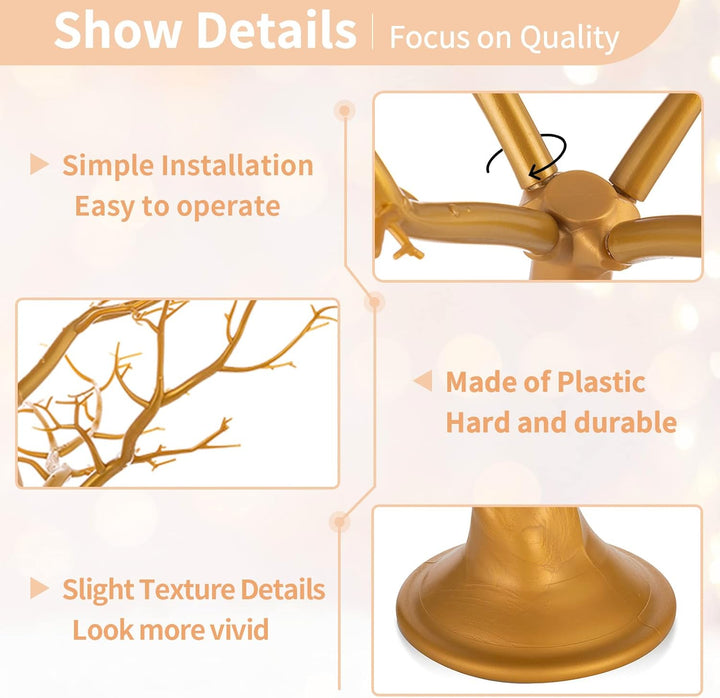 NUPTIO Künstlicher Weihnachtsbaum Gold Ornament-Anzeige Manzanita Baum 58cm Hoch Künstliche Wunschba