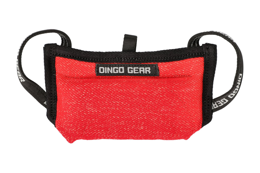 Dingo Gear Beisskissen Keilform Mini Weicher aus Baumwolle-Nylon Rot Welpen und Junge Hunde Ausbildu