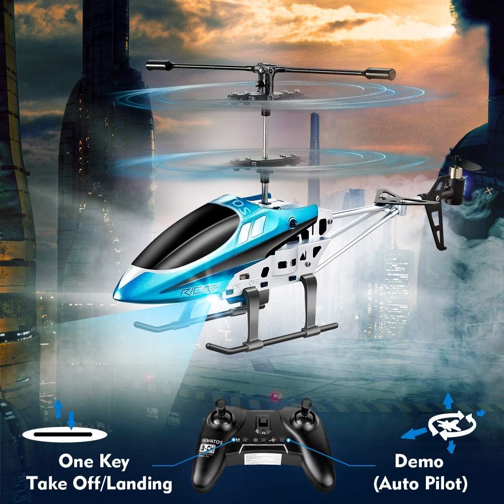 VATOS Hubschrauber Ferngesteuert Indoor RC Helikopter Spielzeug Ferngesteuert Mini Helikopter Flugze