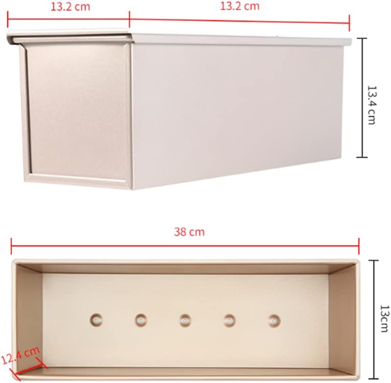CANDeal Für 1200g Teig Toast Brot Backform Gebäck Kuchen Brotbackform Mold Backform mit Deckel, 1200