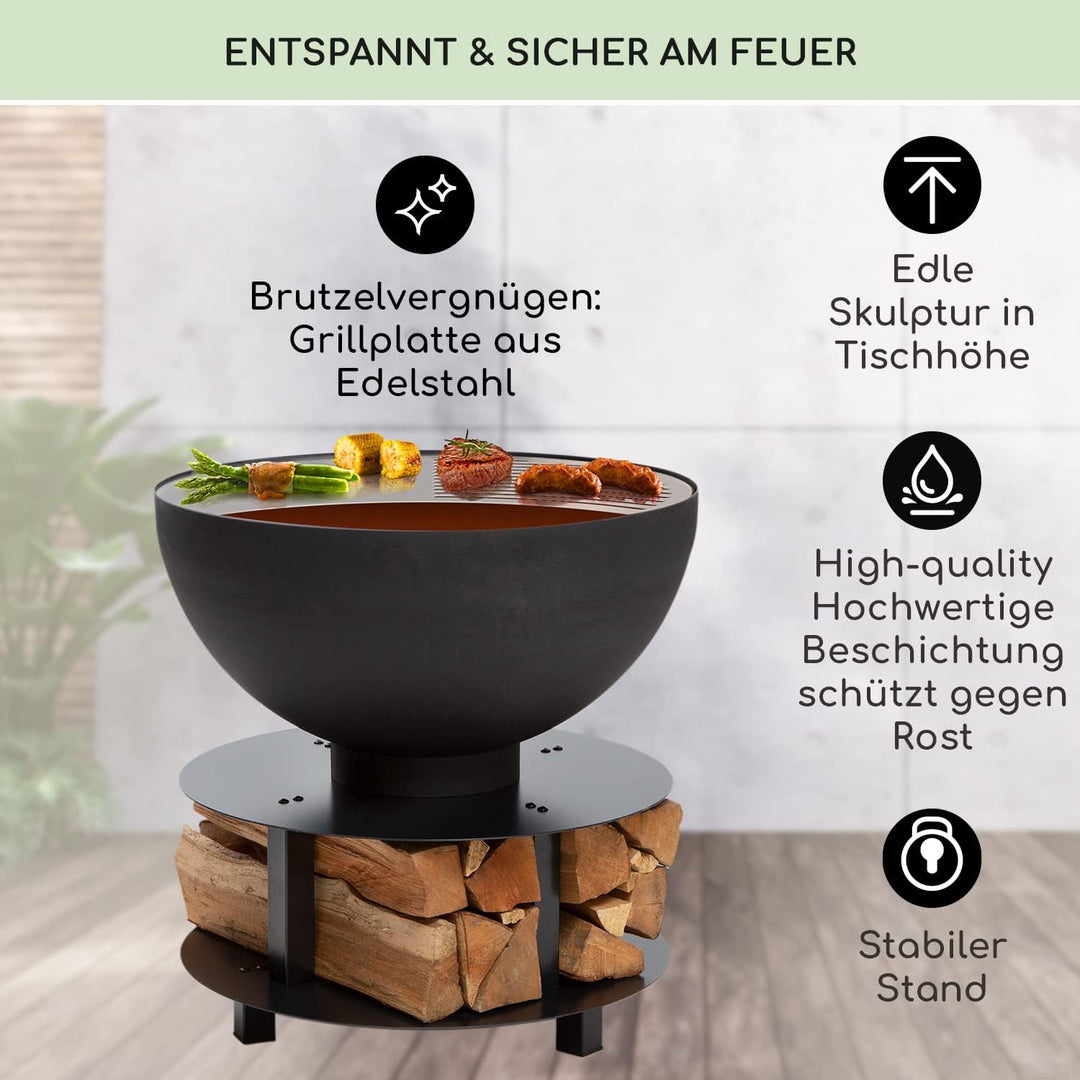 Blumfeldt Feuerschale, Tragbare Feuerschalen für den Garten, Outdoor Feuerstelle, Feuerschalen mit G