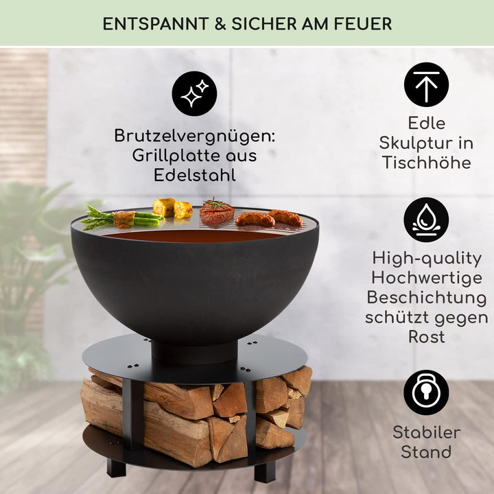 Blumfeldt Feuerschale, Tragbare Feuerschalen für den Garten, Outdoor Feuerstelle, Feuerschalen mit G