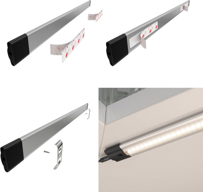 Parlat LED Unterbau-Leuchte SIRIS, flach, je 30cm, 100cm Kabel, je 368lm, warm-weiss, 3er Set