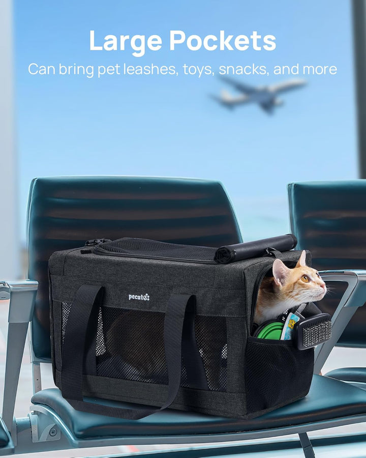 pecute Katzentasche Transporttasche Flugtasche Stabiler Halt Haustier Tragetasche, Transportbox Katz