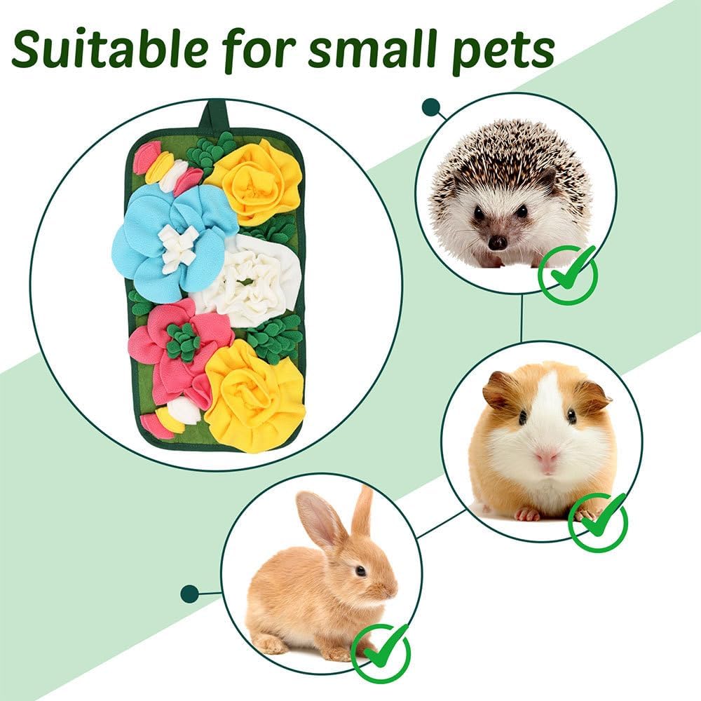 Futtermatte für Kaninchen, Hasen Schnüffelteppich, Schnüffelmatte Kleintiere mit Hängendem Seil für