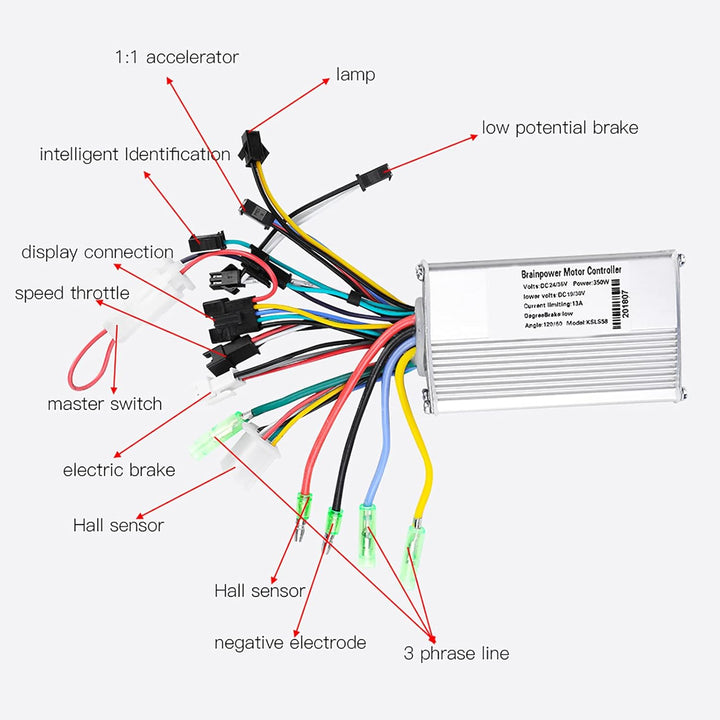 KENANLAN 36V/48V 350W Bürstenloser Motorcontroller für Elektrofahrradroller