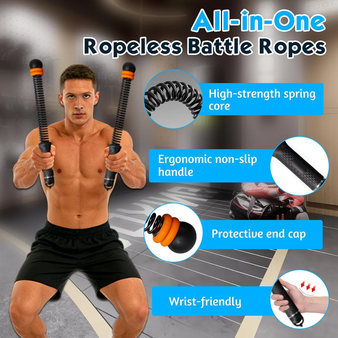 2Stück Battle Ropes Ohne Seil,Gewichtete Ropeless Battle Ropes,Tragbare Gewichtete Seile Ohne Seil,S