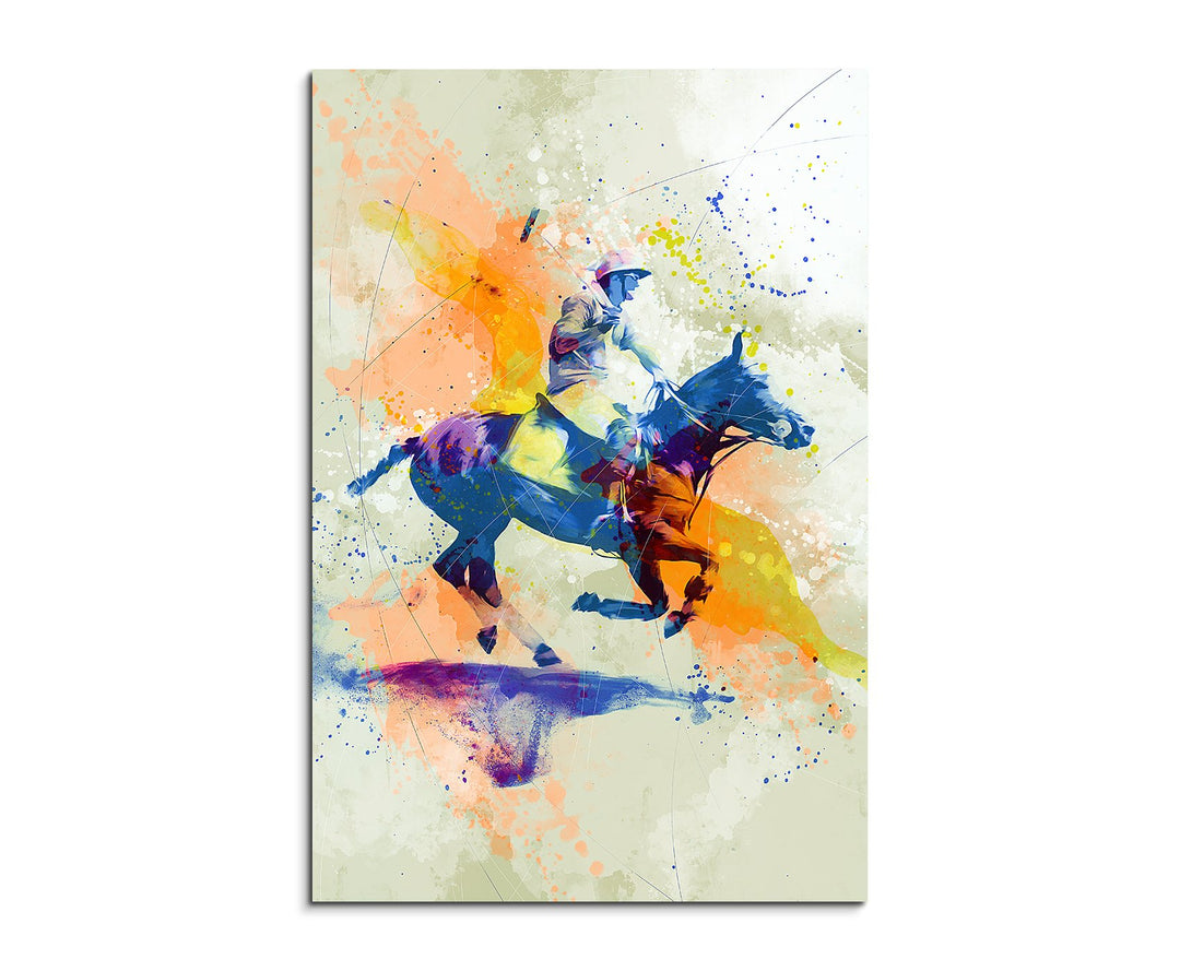 Polo 90x60cm Wandbild SPORTBILD Aquarell Art tolle Farben von Paul Sinus