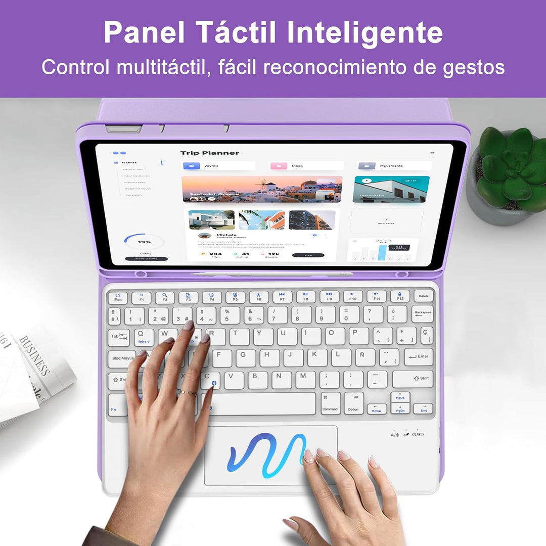 FOGARI Tastatur mit Touchpad für Redmi Pad 2, 27,9 cm (11 Zoll) 2025 Hellviolett - Touchpad Redmi Pa