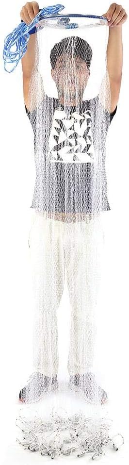 Angelnetz, Wurfnetz, Angelnetz, 2,4 m, Nylon, mit 8 m langem Handseil, Nylon 2.4m, 2.4m