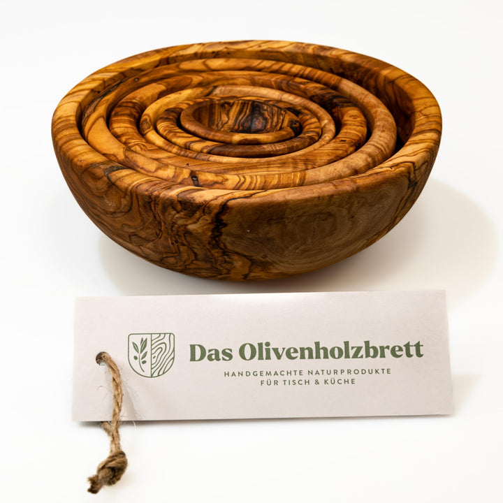 das Olivenholzbrett® / Olivenholz-Schalen Set 6-teilig/Holzschalen Set/Beilagenschalen Set/Multifunk