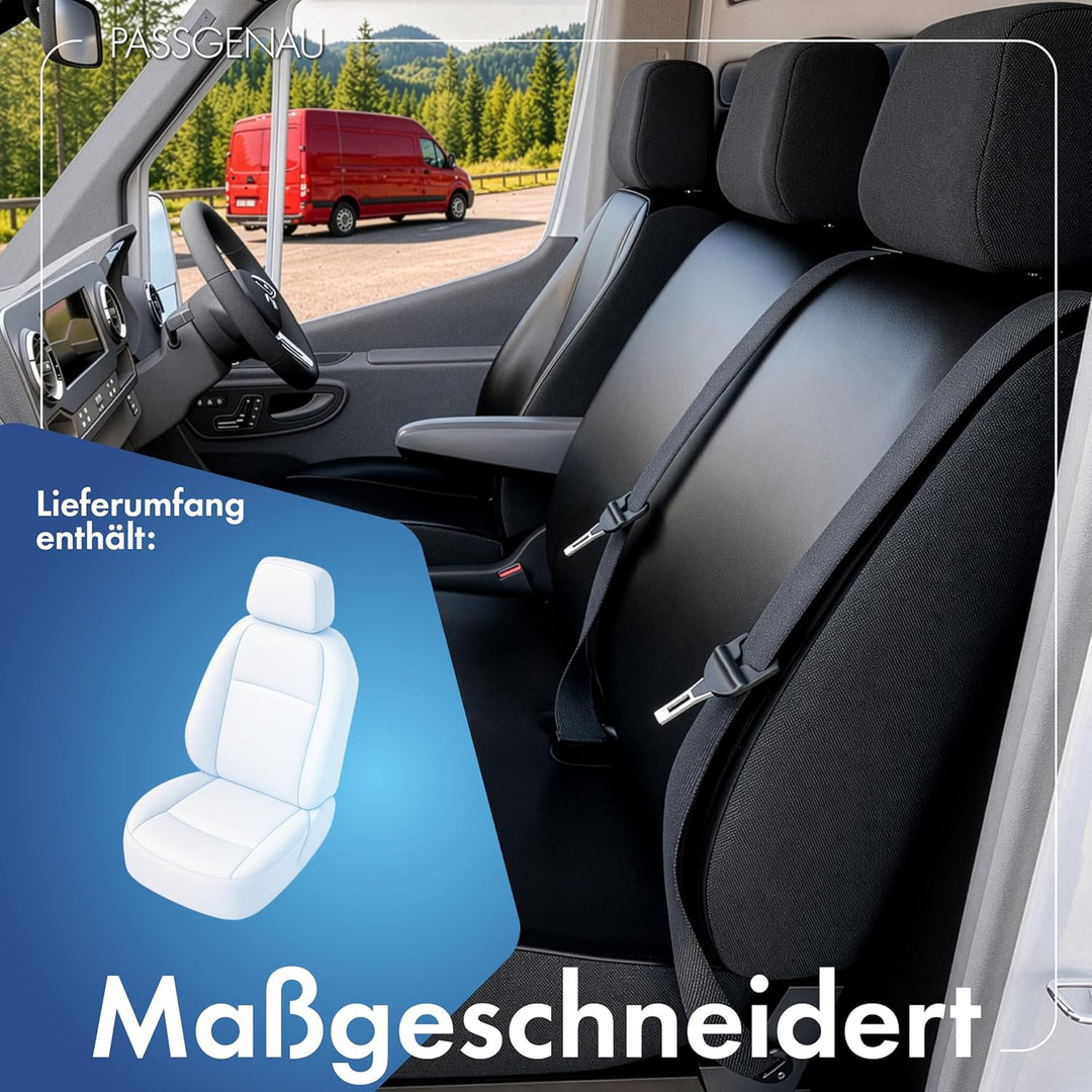 Walser Transporter Sitzbezüge Auto kompatibel mit Dacia Dokker, Einzelsitz Fahrer, Auto Sitzbezüge a