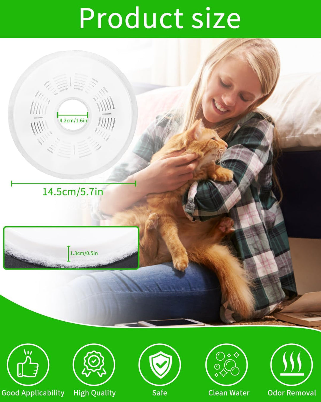 8 Stück Katzenbrunnen Filter,Cat Water Fountain Filters,Ersatzfilter Trinkbrunnen für Katze,Aktivkoh
