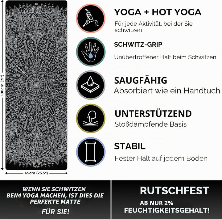 Plyopic All-In-One Yoga-Matte – Rutschfest auch bei Schweiss | Premium Matte mit Sweat-Grip Oberfläc