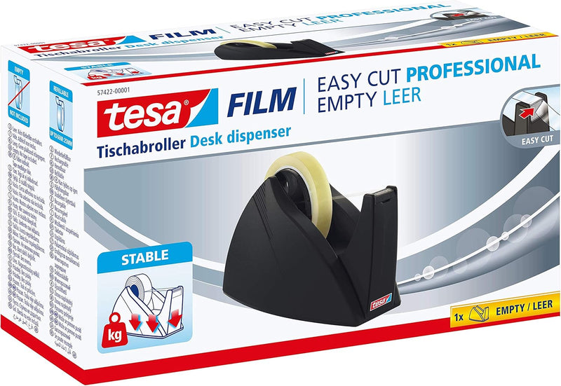 tesa Easy Cut Professional - Standfester Tischabroller für tesafilm - zur Verarbeitung von grossen K