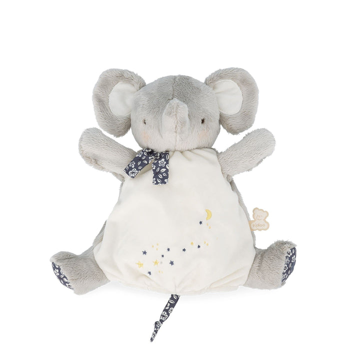 KALOO - Kleine Lieder - Graue Elefantenpuppette - Plüsch Handpuppe 24 cm - Aufwachenspiel - ab Gebur
