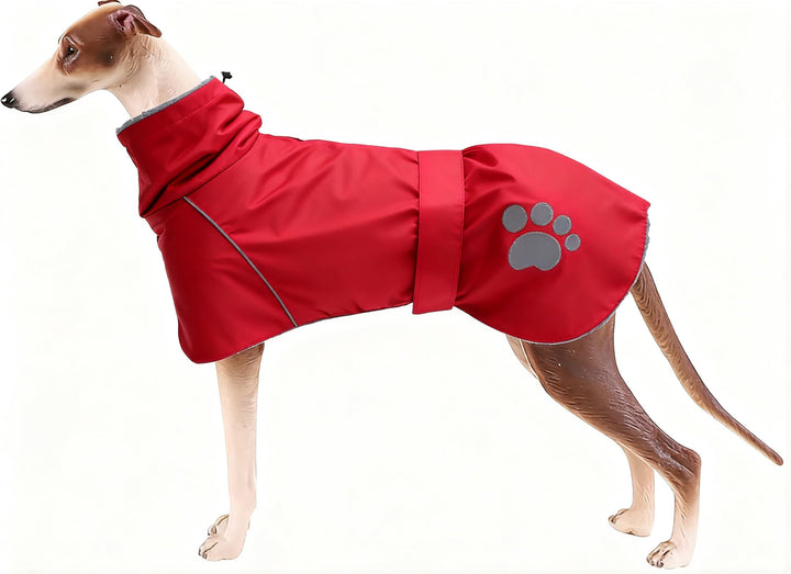 Geyecete Hundemantel Wasserdichter fur Windhund, Winter Hundejacken mit warmem plüschfutter, Regenma