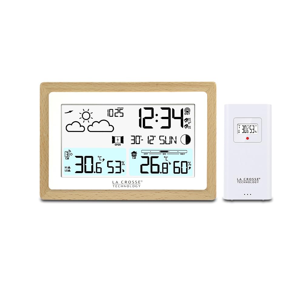 La Crosse Technology Wetterstation mit Holzkontur WS6282