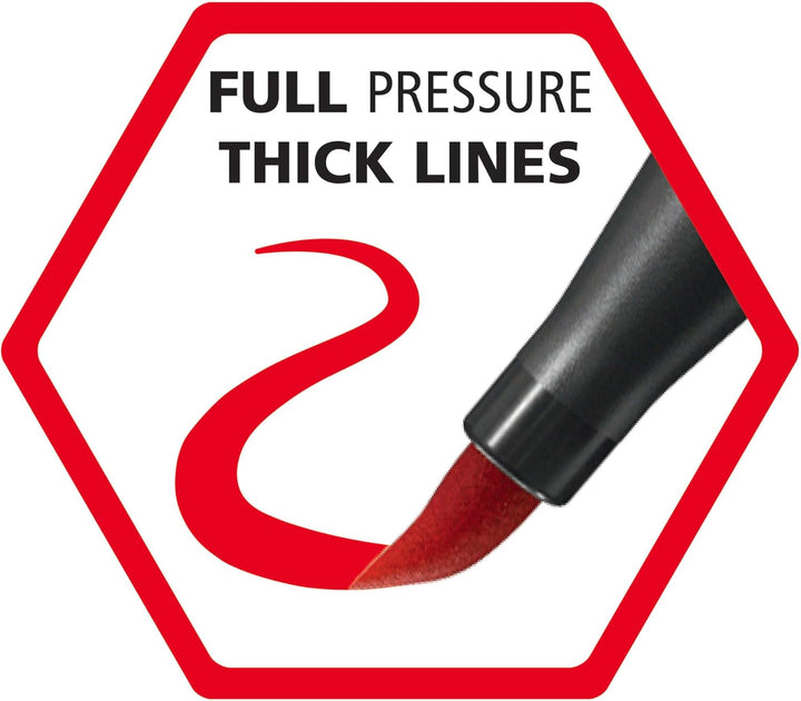 Premium-Filzstift mit Pinselspitze für variable Strichstärken - STABILO Pen 68 brush - 25er Metallet