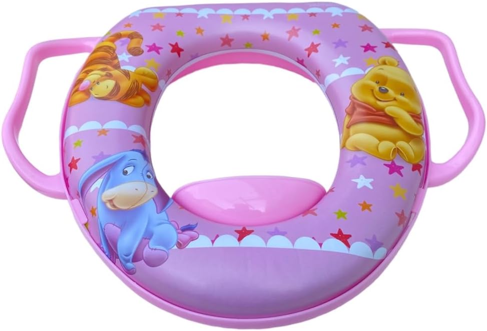 CARTOON Disney Winnie Puuh Toilettensitz für Mädchen mit rosa Griffen, 35 x 30 x 7 cm Winnie Puuh, R