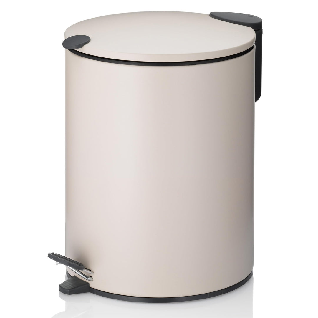kela Kosmetikeimer 5l beige matt, Silent-Close-Deckel, Tretmülleimer Badezimmer MATS, Badmülleimer m