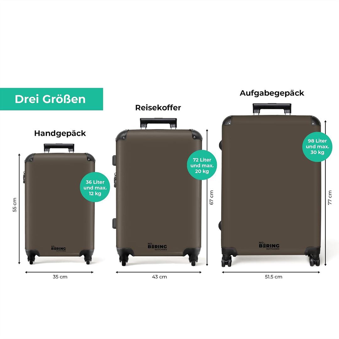 NoBoringSuitcases.com® Koffer XL Gross 77x51.5x28 cm Hartschale Reisekoffer 4 Rollen Leicht Koffer T