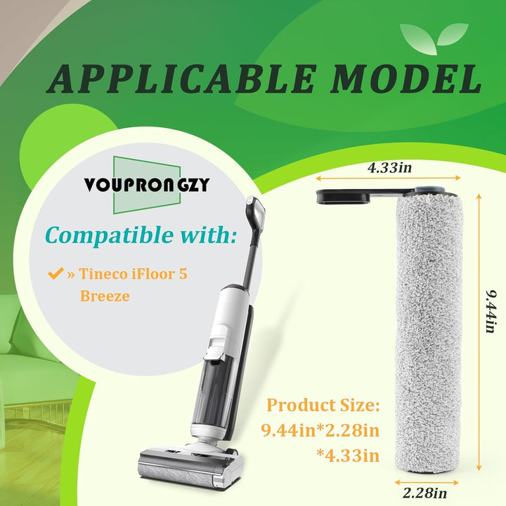 VOUPRONGZY 2 Bürstenrollen 4 Filter Ersatzteile für Tineco iFloor 5 Breeze Complete Nass Trockensaug