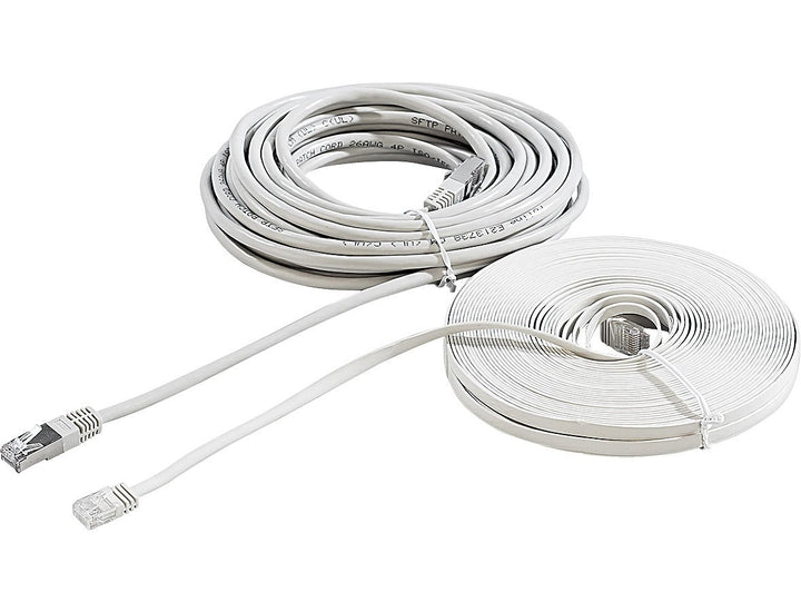 Fibrionic Network Solutions LAN Kabel dünn: Netzwerk-Kabel Cat5e flach, weiss, 20m (LAN Kabel flach,