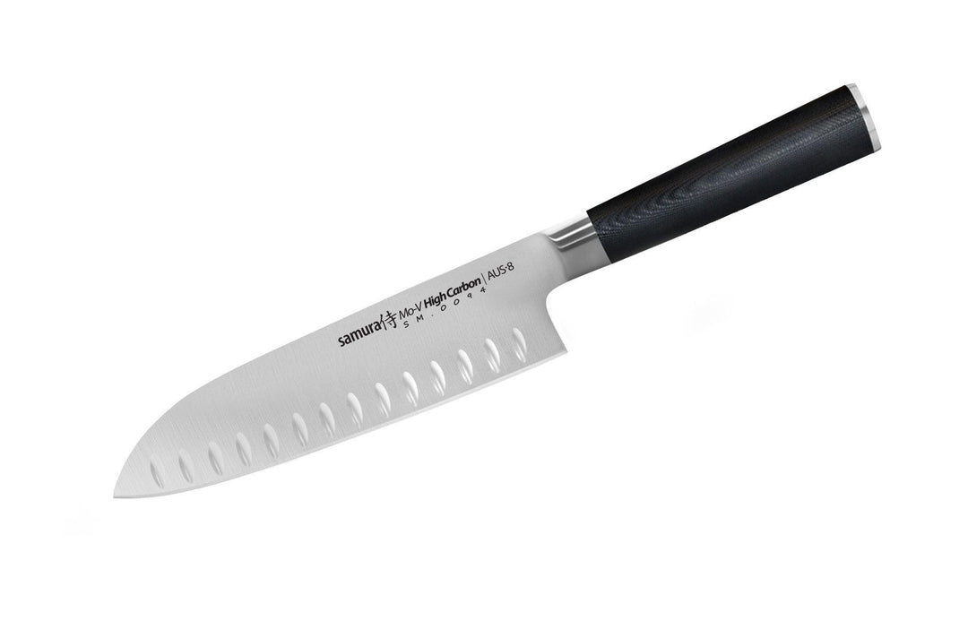 SAMURA MO-V Profi Santokumesser Ultra-scharf, gross, aus japanisch AUS 8 Edelstahl, 18 cm Klinge, mi