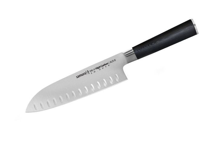 SAMURA MO-V Profi Santokumesser Ultra-scharf, gross, aus japanisch AUS 8 Edelstahl, 18 cm Klinge, mi