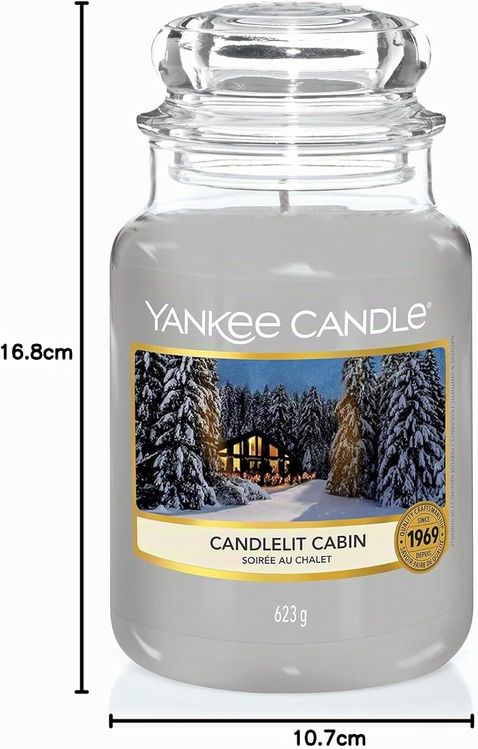 Yankee Candle Duftkerze im Glas (Grosse Kerze im Glas), Candlelit Cabin, Alpine Christmas Collection