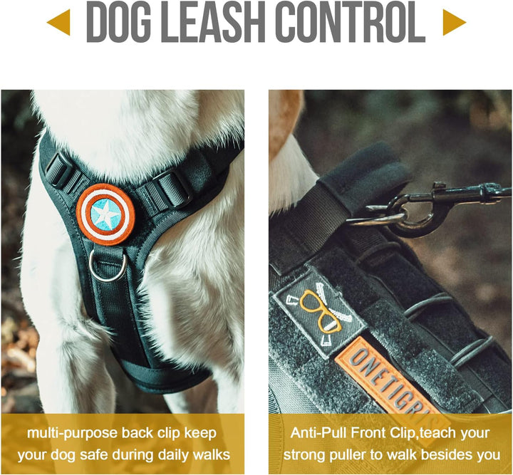 OneTigris Upgraded Fire Watcher 2.0 mit Strapazierfähiger Metallschnalle, Taktische Hundegeschirr mi