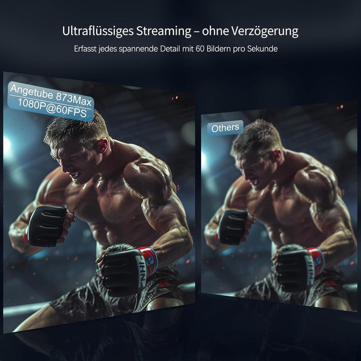 Angetube 4K Webcam für PC, 1080P@60FPS Streaming-Kamera mit PDAF Autofokus, AI Rauschunterdrückung,