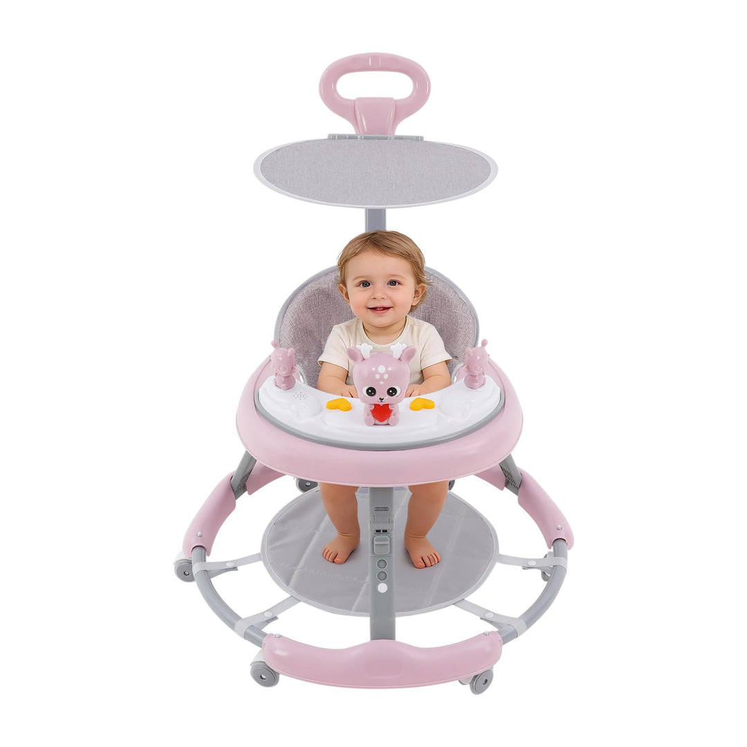 5in1 Lauflernwagen, Kinderwagen mit abnehmbarem Musik- und Spieltablett, höhenverstellbar, Tragkraft