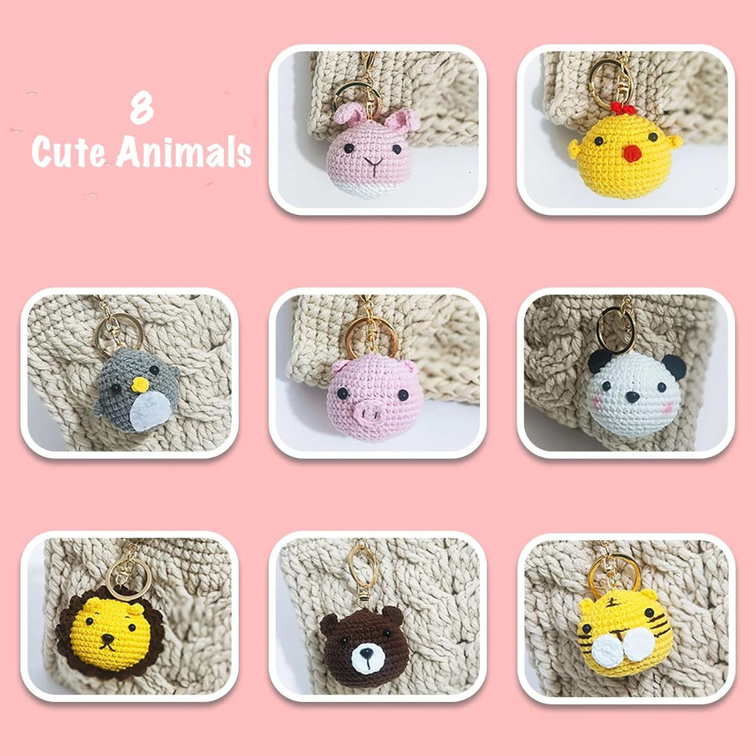 GCFTIFF Häkelset für Anfänger, Häkeln Sie Ihre eigenen 8 PCS Tiere, Häkelset für Anfänger mit Schrit