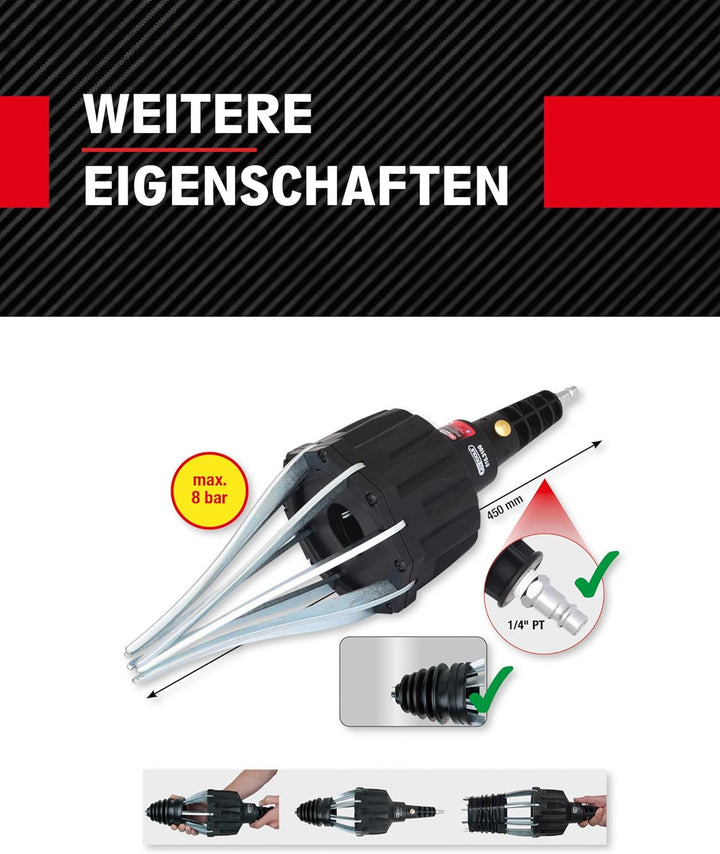 KS Tools 515.3100 Druckluftmontagegerät für Achsmanschetten, 450mm