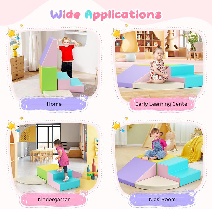 4p-Kletterblock-Set aus weichem Schaumstoff, Sicherheits-Upgrades für Baby-Kletterblöcke, rutschfest