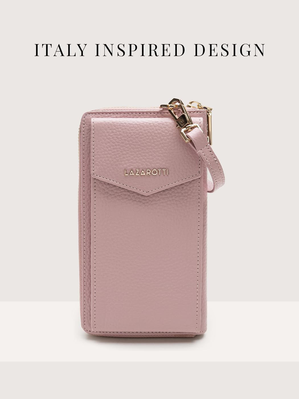 Lazarotti Bologna XL Leder Damen-Geldbörse & Handytasche (2-in-1) | 16 Kartenfächer | zum Umhängen m