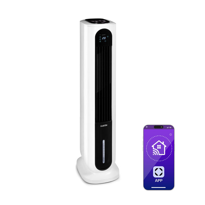 Klarstein Polar Tower Smart – Luftreiniger, Ionisator, WLAN: App-Steuerung, 85 W, 3306 m³/h, 4 Gesch